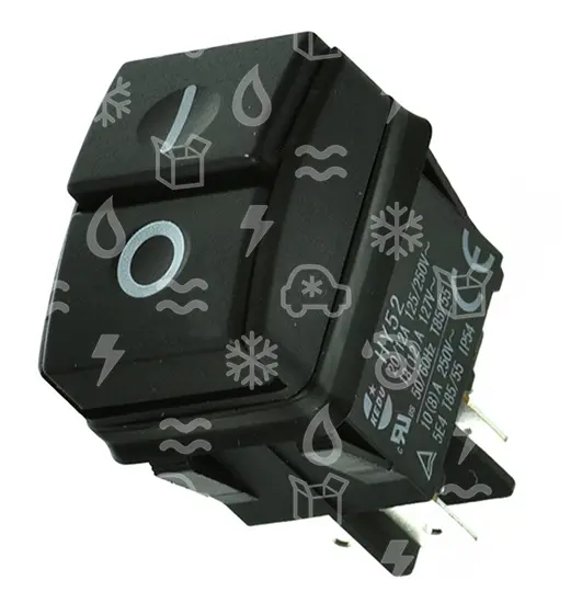 spínač tlačítkový I-0, 2 x NO, 12 A / 250 V, 30 x 22 mm, IP54, max.tep.: 85/55°C